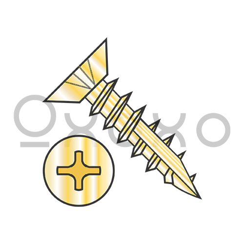 6X1/2  Phil Flat Undercut Hinge Screw Type 17 Full Thread Steel Bright Brass Finish