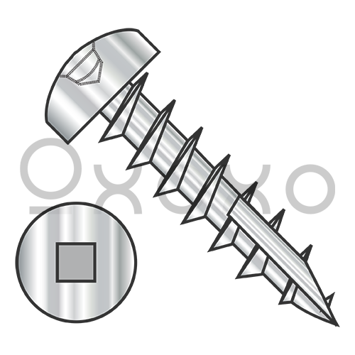 6-13X1/2  Square Drive Pan Head Deep Thread Screw Type 17 Full Thred 18 8 Stainless Steel