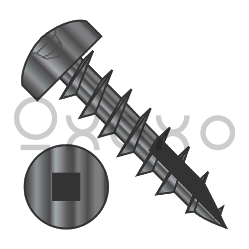 6-13X1/2  Square Drive Pan Head Deep Thread Screw Type 17 Full Thread Black Oxide & Oil