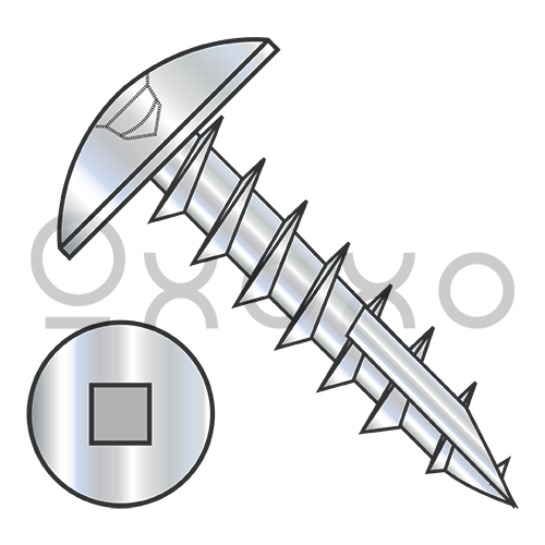 8-11X5/8  #2 Square Drive Truss Deep Thread Screw Type 17 Full Thread Zinc Bake