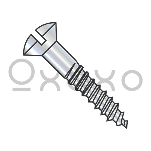4-22X1/2  Slotted Oval Full Body Wood Screw Zinc