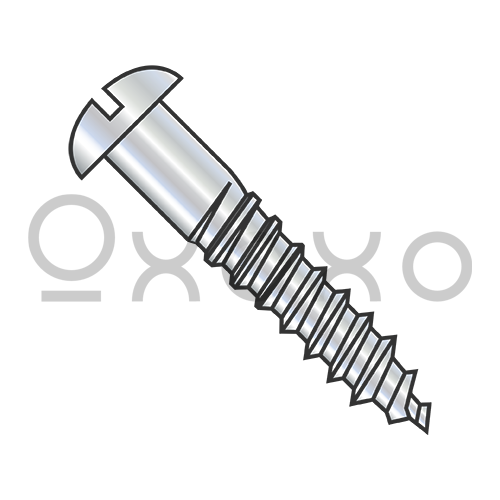2-26X1/4  Slotted Round Full Body Wood Screw Zinc