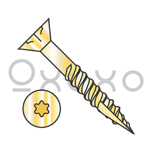 6-13X1 1/4  6 Lobe Flat Nibs Coarse Thread Type 17 Exterior Screw Partial Thread Zinc Yellow