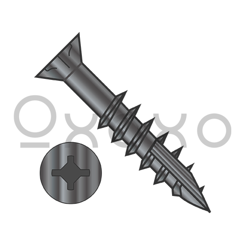 9-10X2 1/2  Square Phil #8Flat w/Nibs Deep Thread Wood Screw 2/3 Thread Type 17 Black Oxide