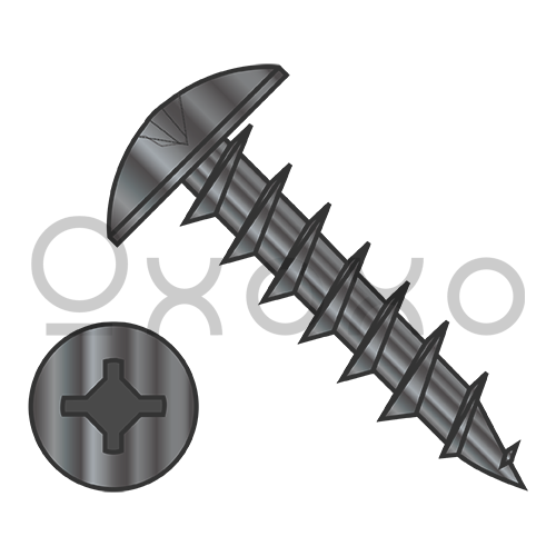 8-11X7/16  Square Phil Drive #6 Truss Head Deep Thread Wood Screw Full Thread Black Oxide