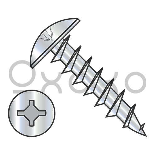 8-11X7/16  Square Phillips Drive #6 Truss Head Deep Thread Wood Screw Full Thread Zinc Bake
