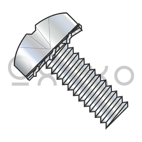 2-56X1/4  Phillips Pan External Sems Machine Screw Fully Threaded Zinc And Bake