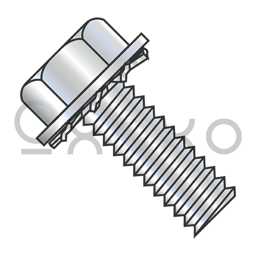 4-40X1/4  Unslotted Hex Washer External Sems Machine Screw Fully Threaded Zinc Bake