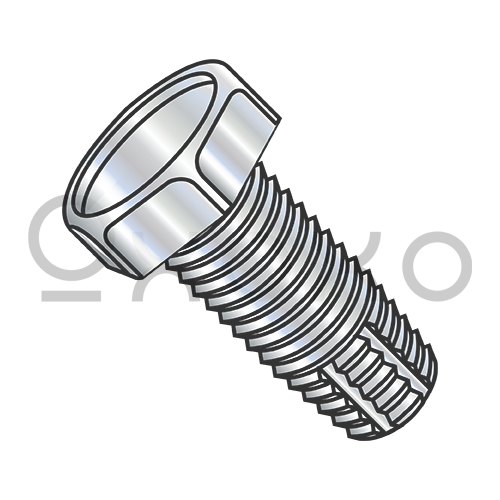 6-32X3/8  Unslotted Indented Hex Thread Cutting Screw Type F Fully Threaded Zinc Bake