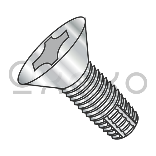 6-32X3/8  Phillips Flat Thread Cutting Screw Type F Fully Threaded 410 Stainless Steel
