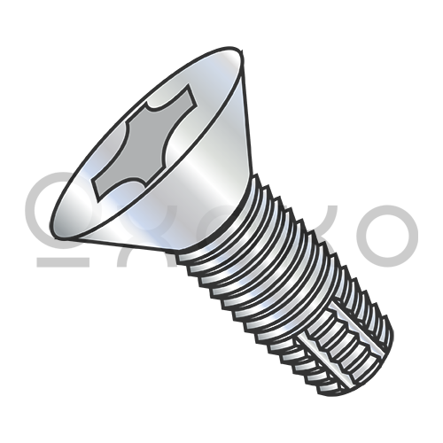 2-56X1/4  Phillips Flat Thread Cutting Screw Type F Fully Threaded Zinc And Bake