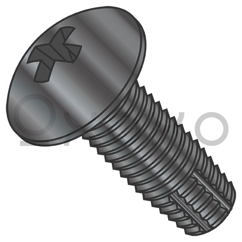 8-32X5/16  Phillips Truss Thread Cutting Screw Type F Fully Threaded Black Oxide
