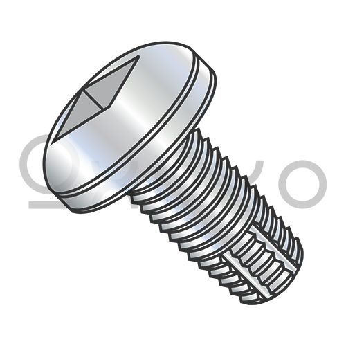 6-32X1/4  Square Drive Pan Thread Cutting Screw Type F Fully Threaded Zinc And Bake