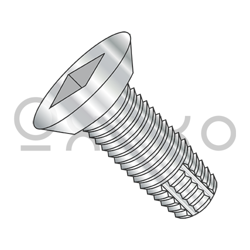 10-24X3/4  Square Drive Flat Undercut Thread Cut Scr Type F Full Thrd 300 Series Stainless