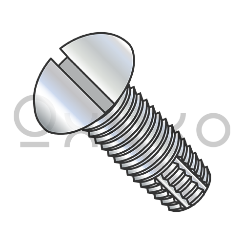 6-32X1/4  Slotted Round Thread Cutting Screw Type F Fully Threaded Zinc And Bake