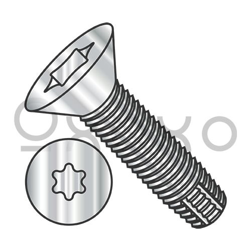 6-32X3/8  Six Lobe Flat Thread Cutting Screw Type F Fully Threaded 410 Stainless Steel