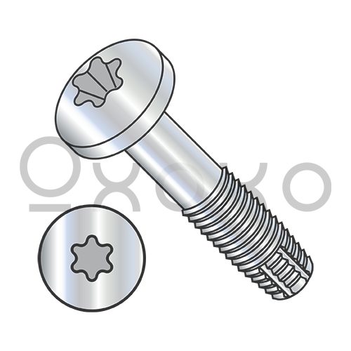 1/4-20X5  Six Lobe Pan Thread Cutting Screw Type F 3" Thread Zinc And Bake