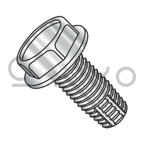 8-32X1/4  Unslotted Indented Hex Washer Thread Cutting Screw Type F Fully Thread 18-8 Stai