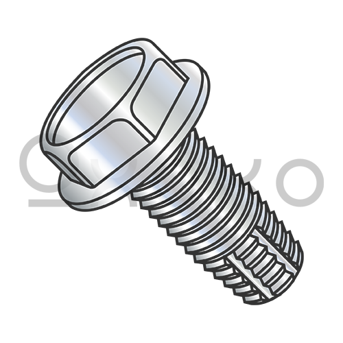 4-40X1/4  Unslotted Indented Hex Washer Thread Cutting Screw Type F Fully Thread Zinc Bake