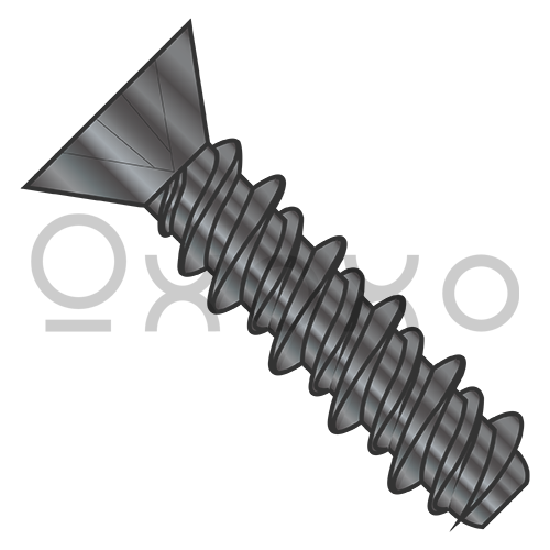 4-24X3/8  Phillips Flat High Low Screw Fully Threaded Black Zinc And Bake