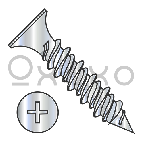 6-18X1 1/4  Phillips Bugle Head Hi Low Drywall Screw Zinc