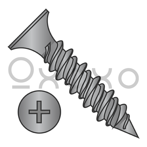6-18X3/4  Phillips Bugle Head Hi Low Drywall Screw Black Phosphate