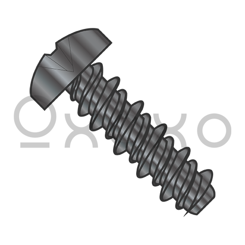 4-24X3/8  Phillips Pan High Low Screw Fully Threaded 18-8 Stainless Steel Black Oxide