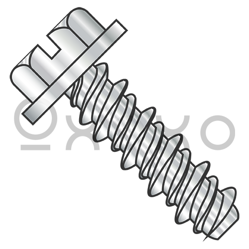 6-19X3/8 #5HD  Slotted Indented Hex Washer High Low Fully Threaded 18-8 Stainless Steel