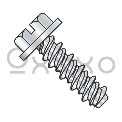 8-18X1/2 #6HD  Slotted Indented Hex Washer High Low Fully Threaded Zinc and Bake