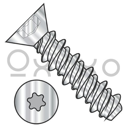 4-24X3/8  6 Lobe Flat High Low Screw Fully Threaded 18 8 Stainless Steel