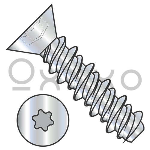 4-24X3/8  6 Lobe Flat High Low Screw Fully Threaded Zinc And Bake