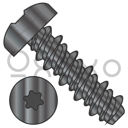 4-24X1/2 #3HD  Six Lobe Pan High Low Screw Fully Threaded Black Oxide