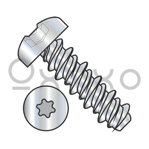 2-32X1/4  Six Lobe Pan High Low Screw Fully Threaded Zinc and Bake