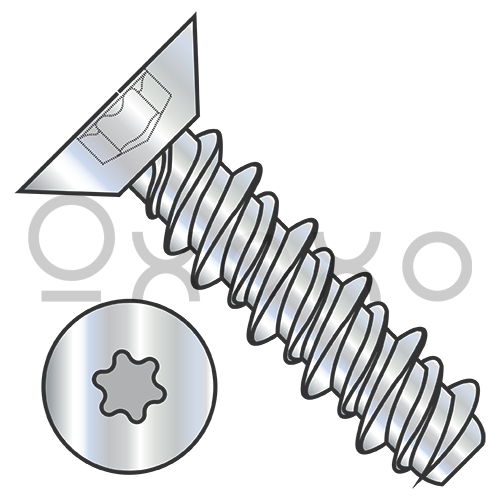 10-16X3/8  6 Lobe Flat Undercut High Low Screw Fully Threaded Zinc And Bake
