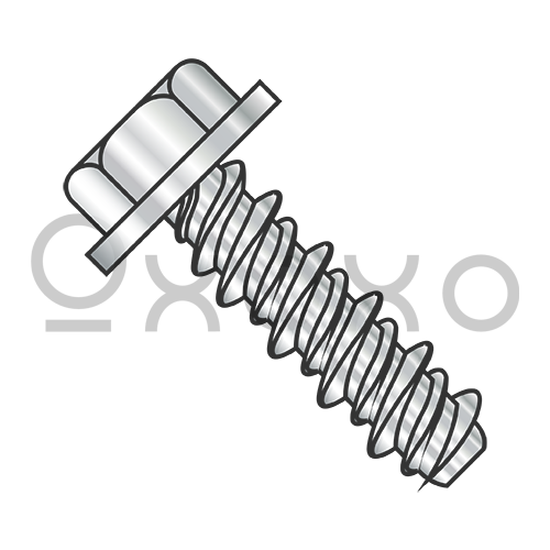 4-24X1/2 #3HD  Unslotted Indented Hex Washer High Low Screw Fully Threaded 18-8 Stainless Stee