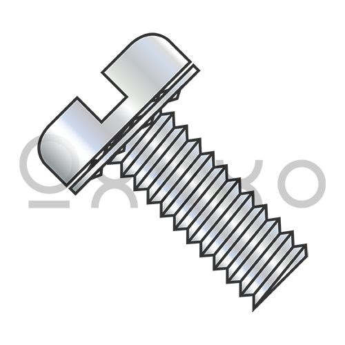 4-40X1/4  Slotted Pan Internal Sems Machine Screw Fully Threaded Zinc & Bake