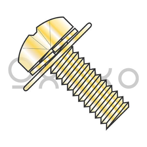 M6X12W12.5  JIS B1188 Phil Pan Split Washer Flat Washer Sems M/S Zinc Yellow