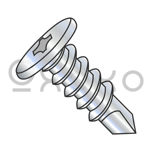 8-18X3/8  Phillips Pancake Head Self Drilling Screw Full Thread Zinc Bake