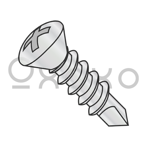 10-16X3/4  Phil Oval Self Drill Screw Full Thread Zinc Nickel Bake 1,000 hours Salt Spray
