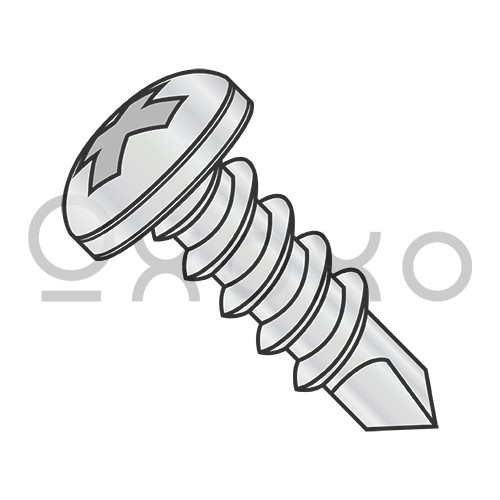 6-20X3/8  Phillips Pan Full Thread Self Drill Screw Zinc Bake 1,000hours Salt Spray