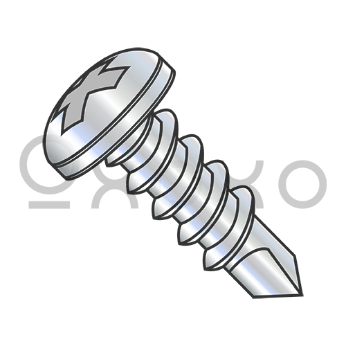 2X3/8  Phillips Pan Full Thread Self Drilling Screw Zinc And Bake