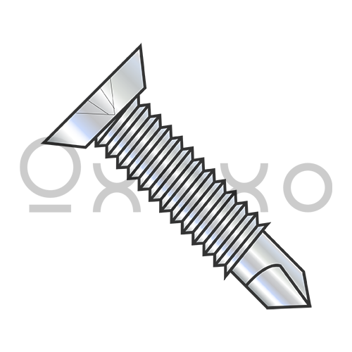 12-24X11/16  Phillips Flt Underct #10 Head F/T SDS w/ Machine Screw Thread  Zinc and Bake