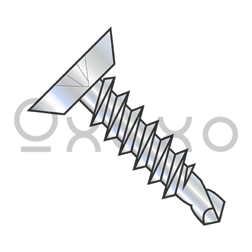 4-24X3/4  Phillips Flat Undercut Full Thread Self Drilling Screw Zinc and Bake