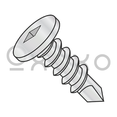 1/4-14X1  Square Drive Pancake Large Head SDS #3 Point F/T High Corr 1000 Hr Salt Spray