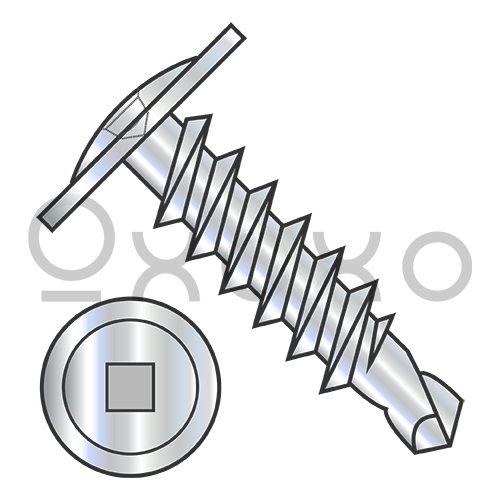 6-20X3/8  Square Drive Modified Truss Head Self Drilling Screw Full Thread Zinc and Bake