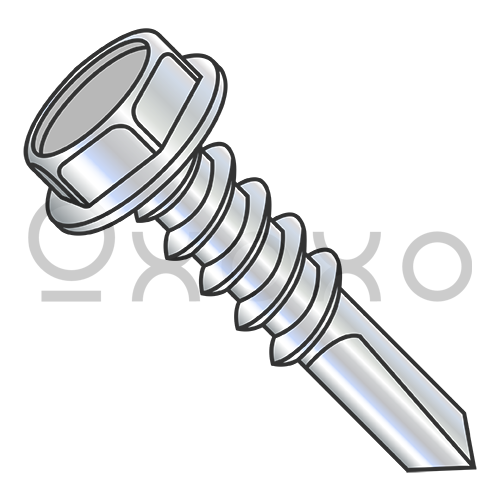 10-16X1 1/2  Unslotted Hex Washer With Number 5 Point Full Thread Self Dril Screw Zinc Bake