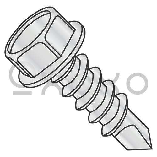 10-16X3/4  Unslotted Indented Hexwasher High Head Self Drill Screw Full Thread #3 Point