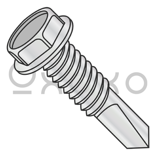 12-24X7/8  Unslot Hexwash Self Drill Machine Full Thd #4Point ZincBake 1000hours Salt Spray