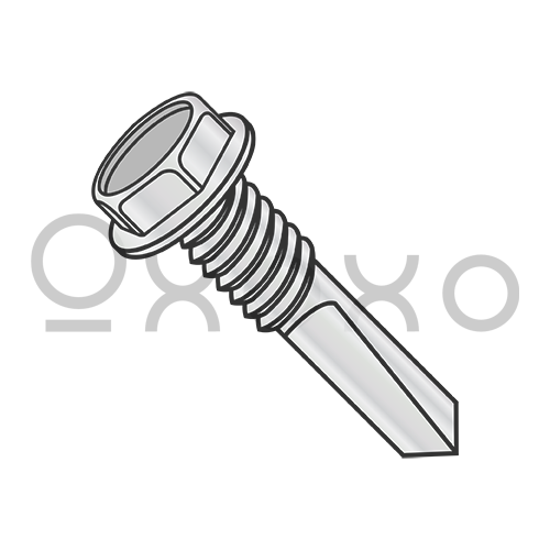 12-24X1 1/4  Unslot Hexwasher Self Drill Machine Screw #5 Point ZincBake 1000hours Salt Spray