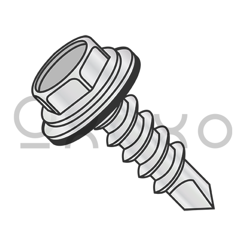 8-18X3/4  Unslot Hexwash Bonded NEO EPDM Washer Self Drill Full Thd ZincBake 1000hrs Salt